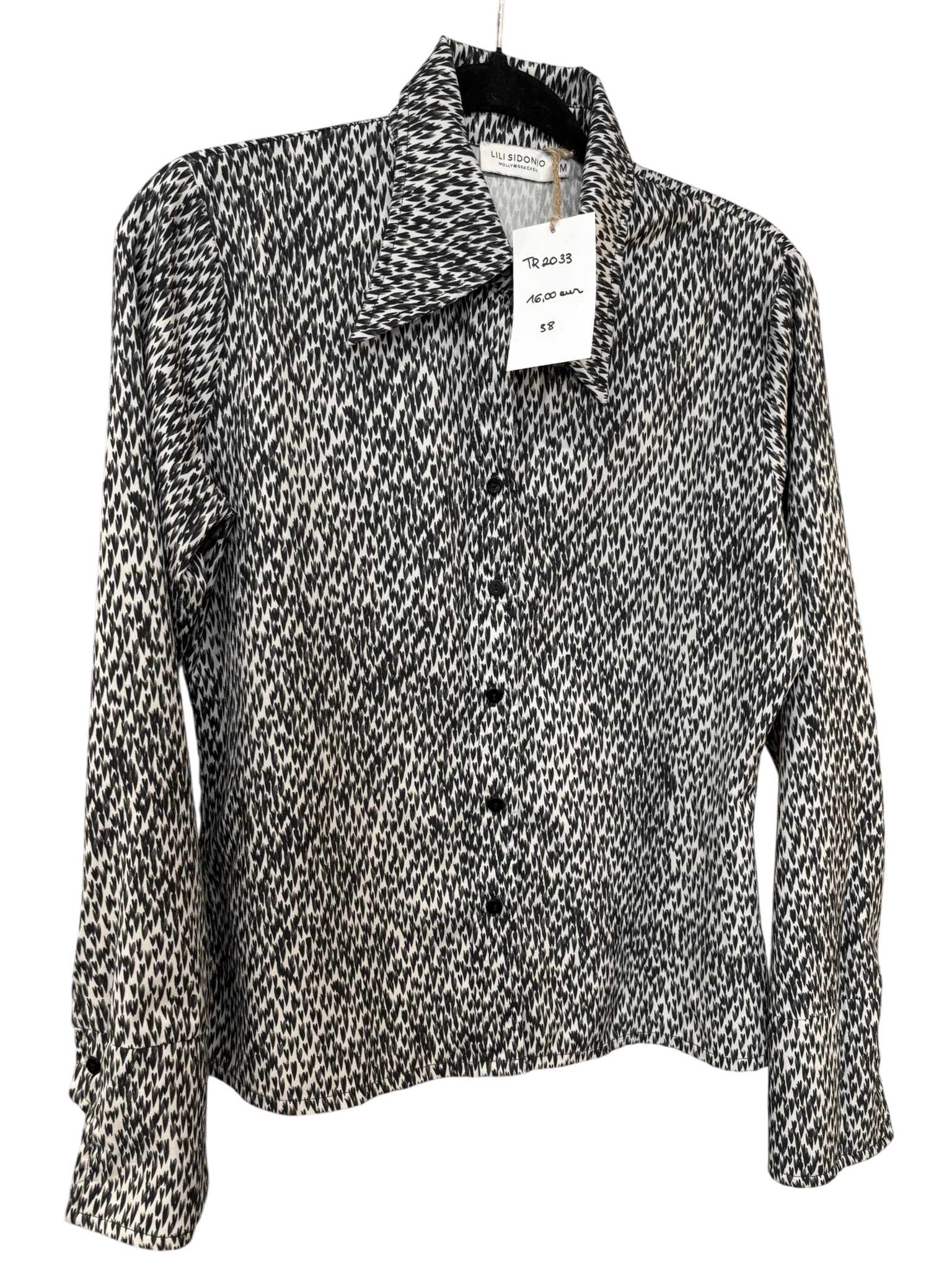 Chemise à motifs noir et blanc