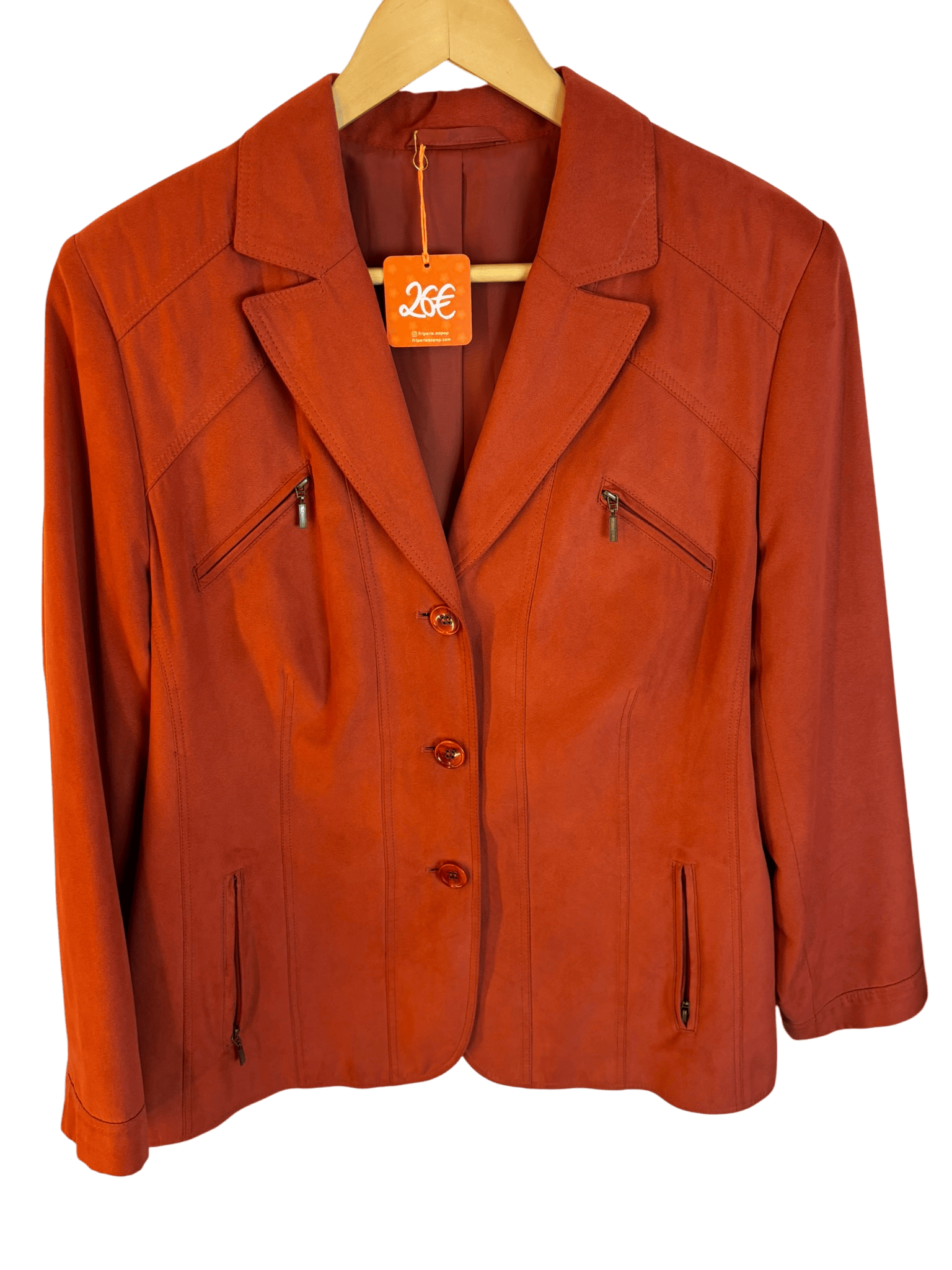 Veste en tissu rouge brique