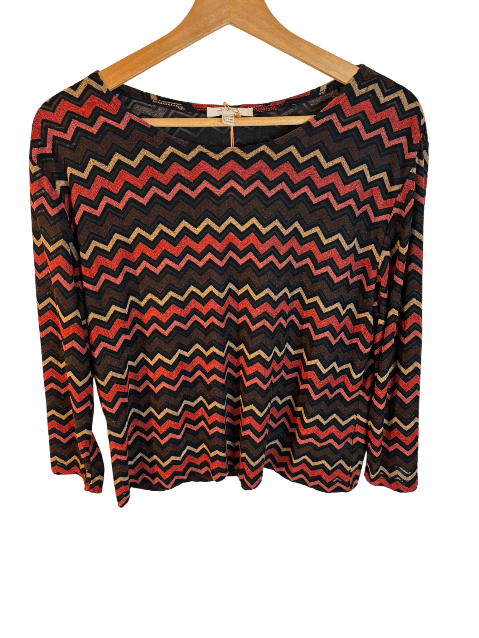 T-shirt à manches longues motif zigzag