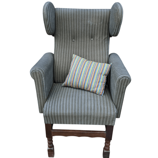 fauteuil rococo à rayures