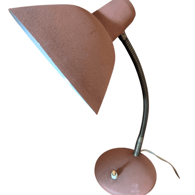 Lampe de bureau vintage rosée