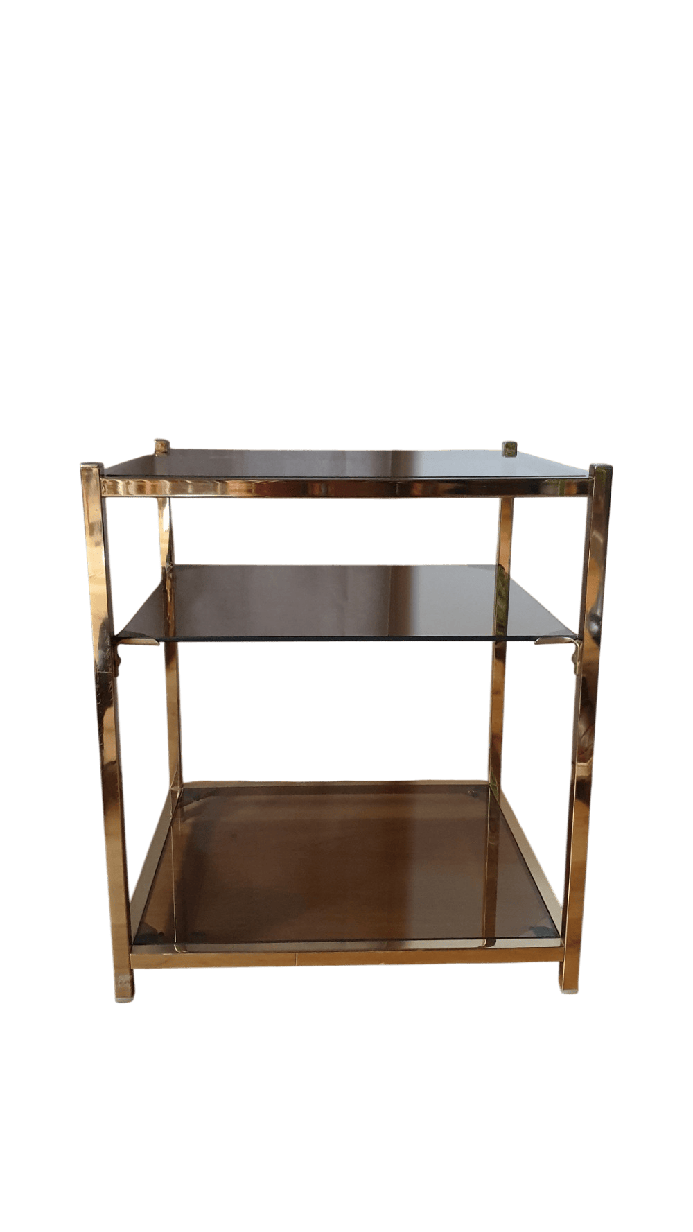 Table d'appoint vintage en verre fumé