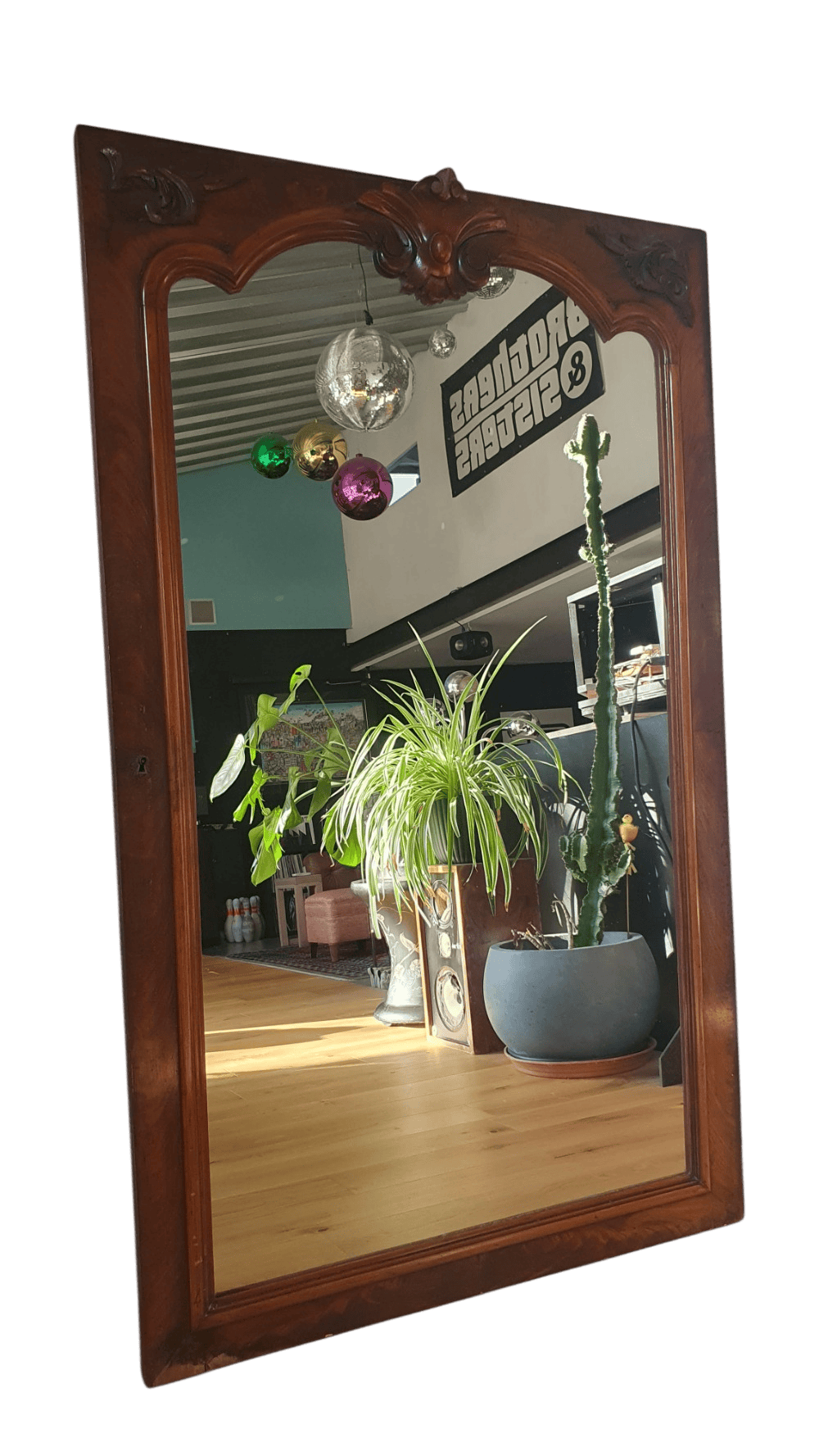 Miroir ancien en bois sculpté