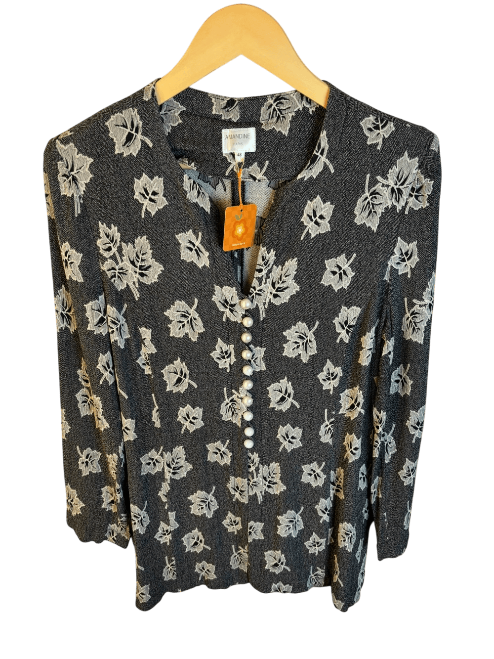 Blouse Amandine motif feuilles