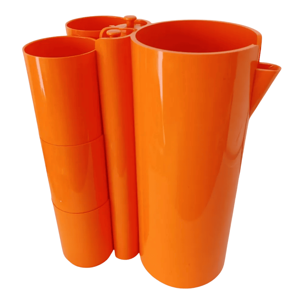 Service à orangeade Set 9 de Vitrac, en plastique orange