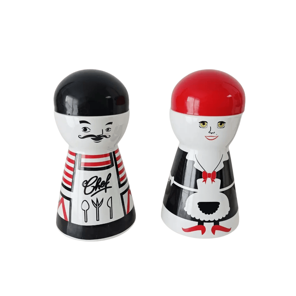 Lot de 2 pots de cuisine, personnages rétro