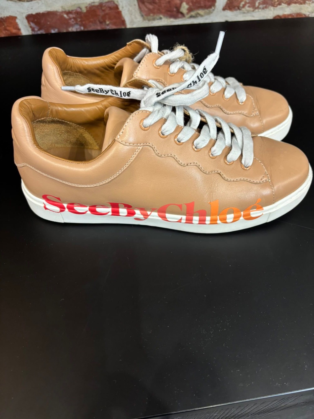 Sneakers See By Chloé beige en cuir, pointure 41